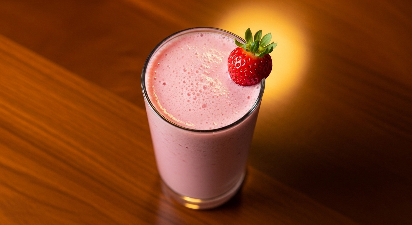 Shake protéico com morango