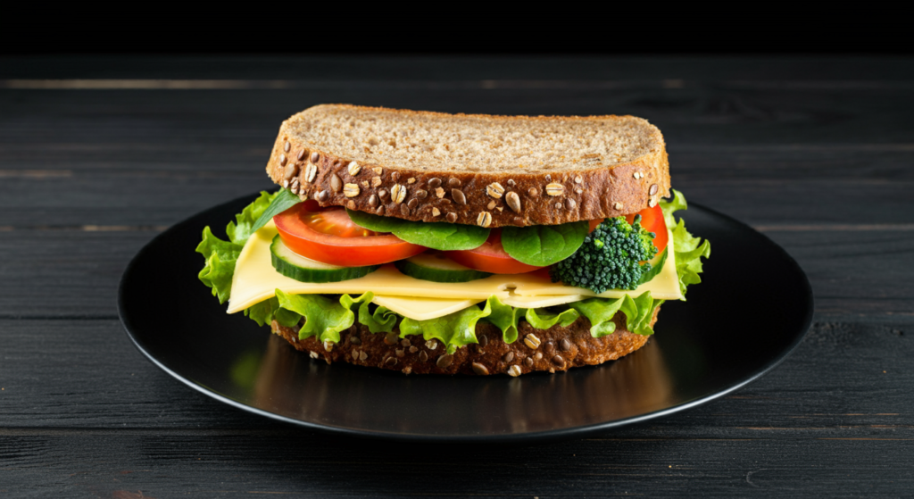 Sanduíche Natural Fit com ênfase nos legumes