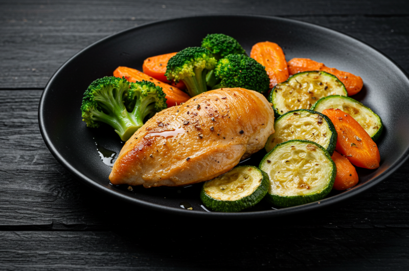 Almoço para Diabéticos: Frango Grelhado com Legumes
