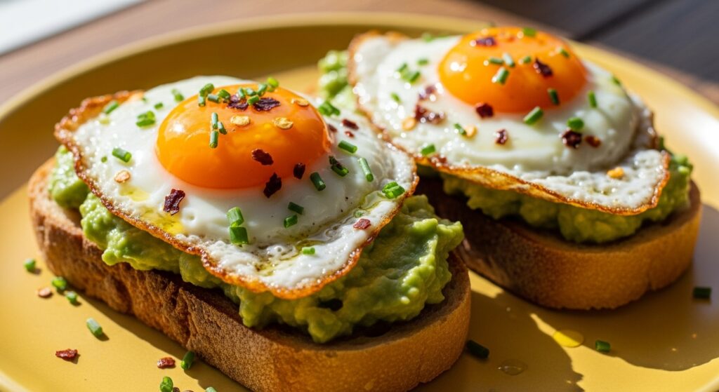 Receita de pão com abacate e ovo