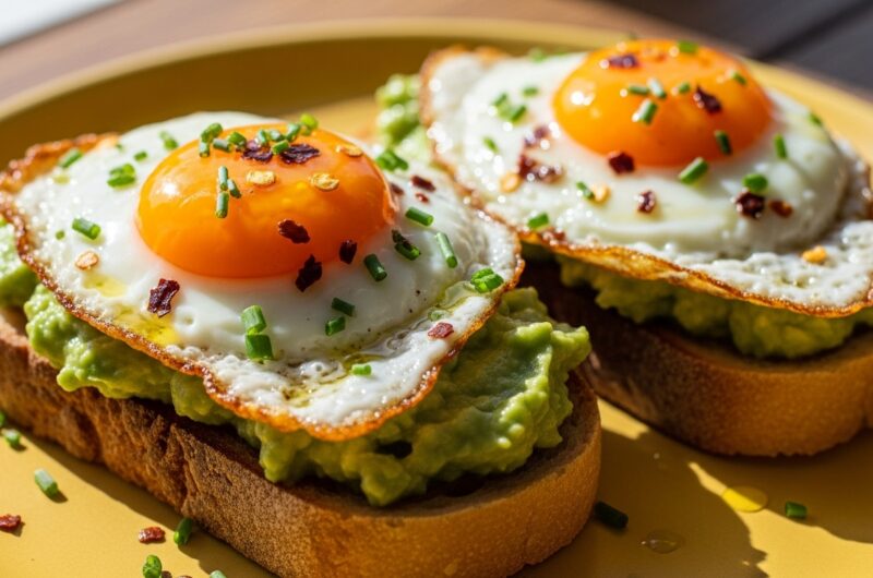 Pão com abacate e ovo