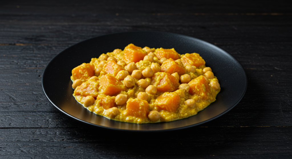 Curry de Grão-de-Bico com Abóbora e Coco