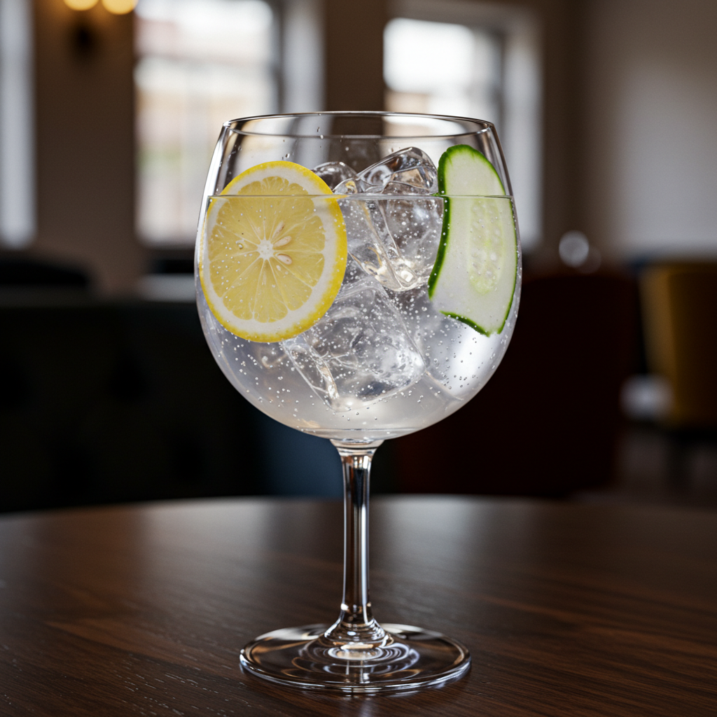 Gin e Tônica sem álcool com pepino