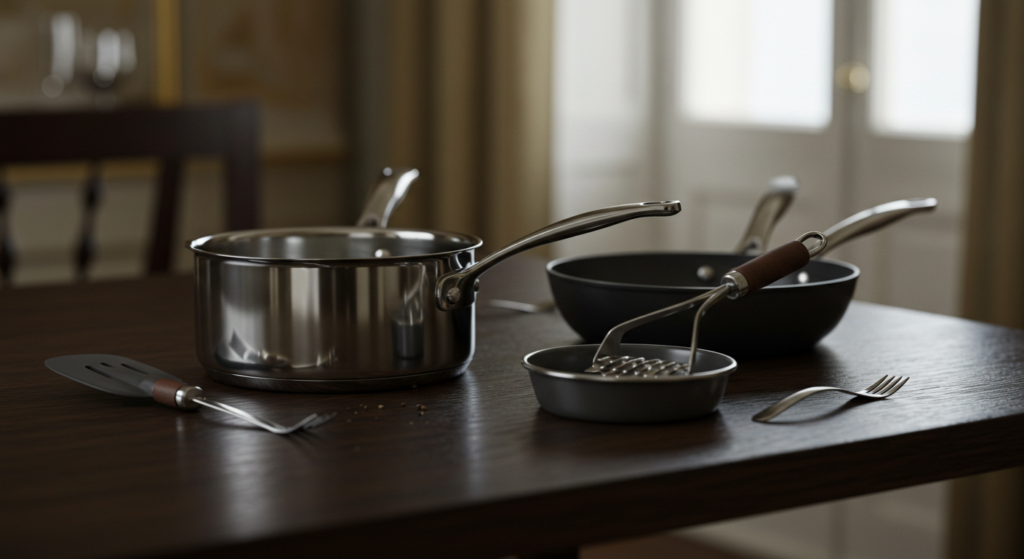 Utensílios para o atum com gergelim