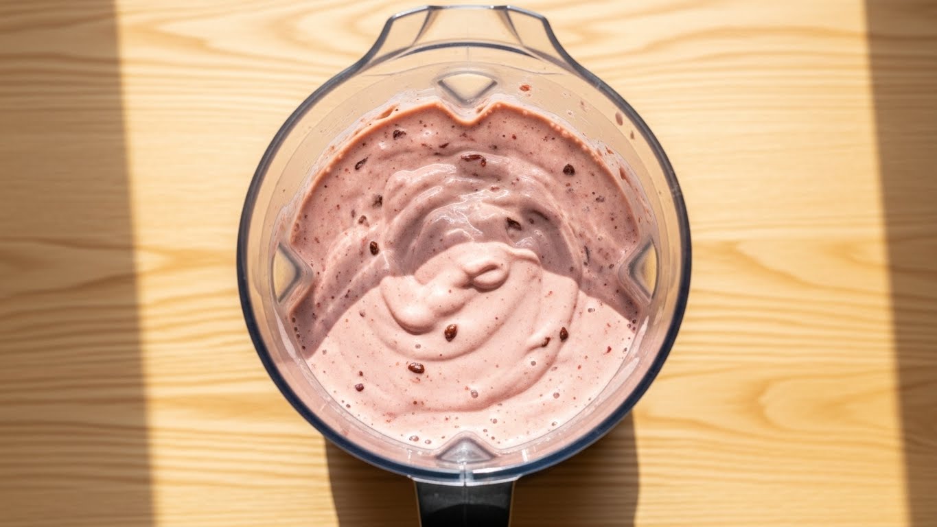 Batendo shake de morango com chocolate