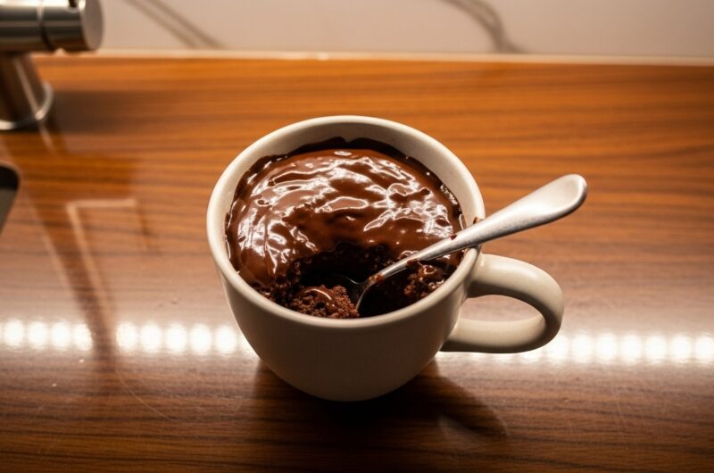 Brownie de caneca fit (micro-ondas)