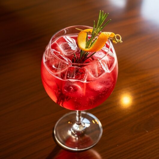 Gin tônica sem álcool de frutas vermelhas