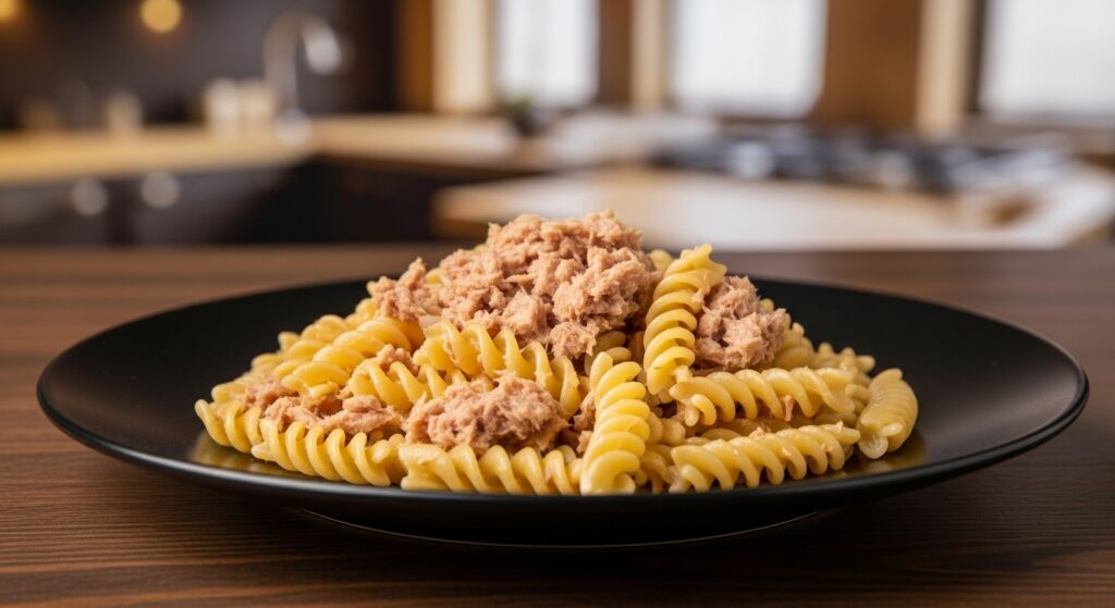 Macarrão com atum simples, fit e rápido de se fazer
