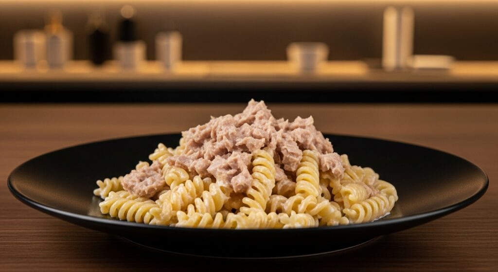 Macarrão com atum fit e molho branco