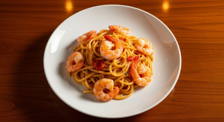 Macarrão com camarão