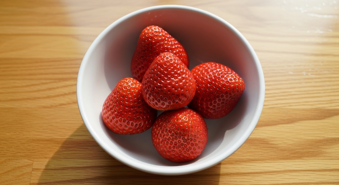 Morangos lavados e sem folhas