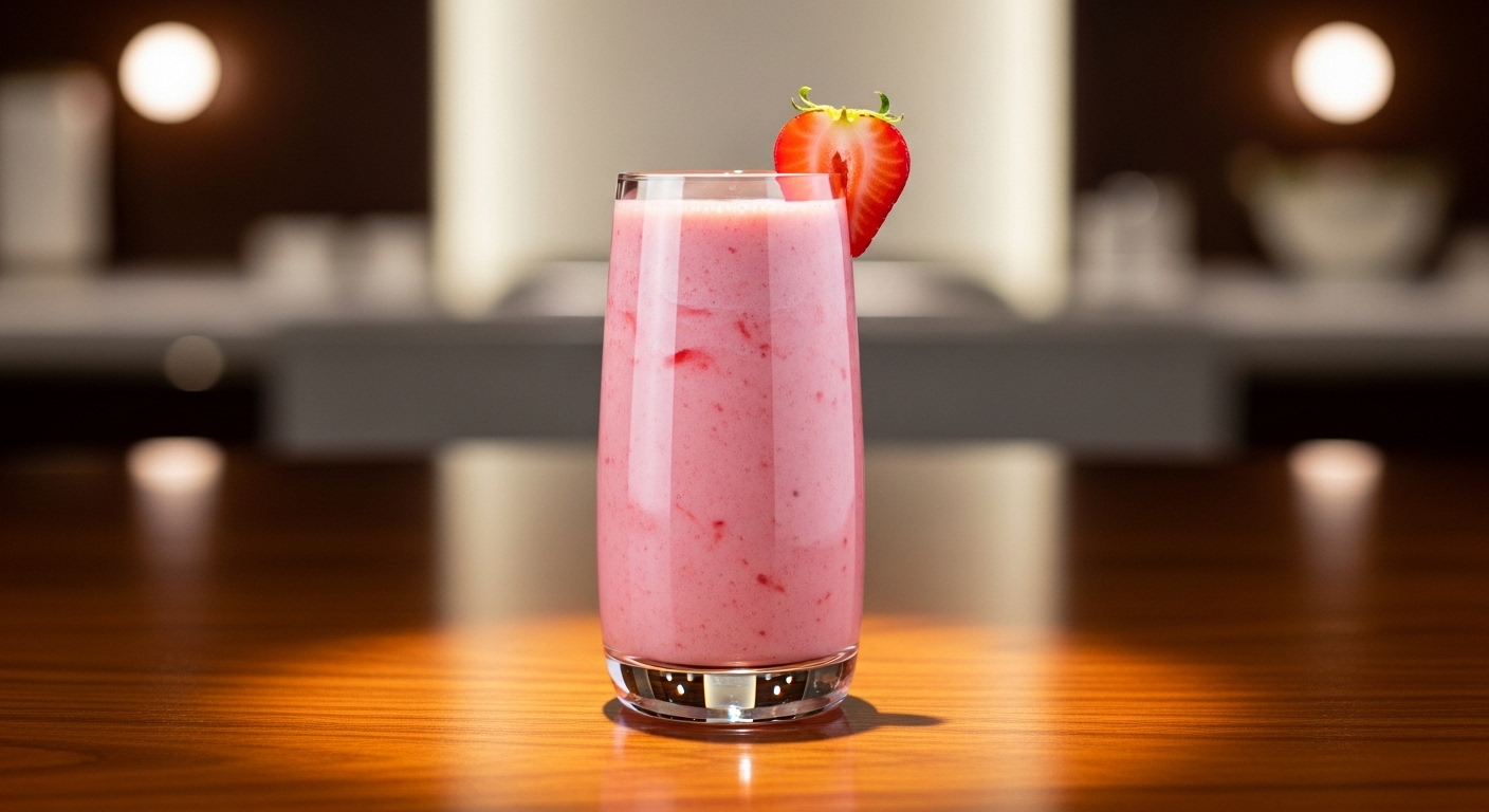 Receita de vitamina de morango com whey Receita de vitamina de morango com whey