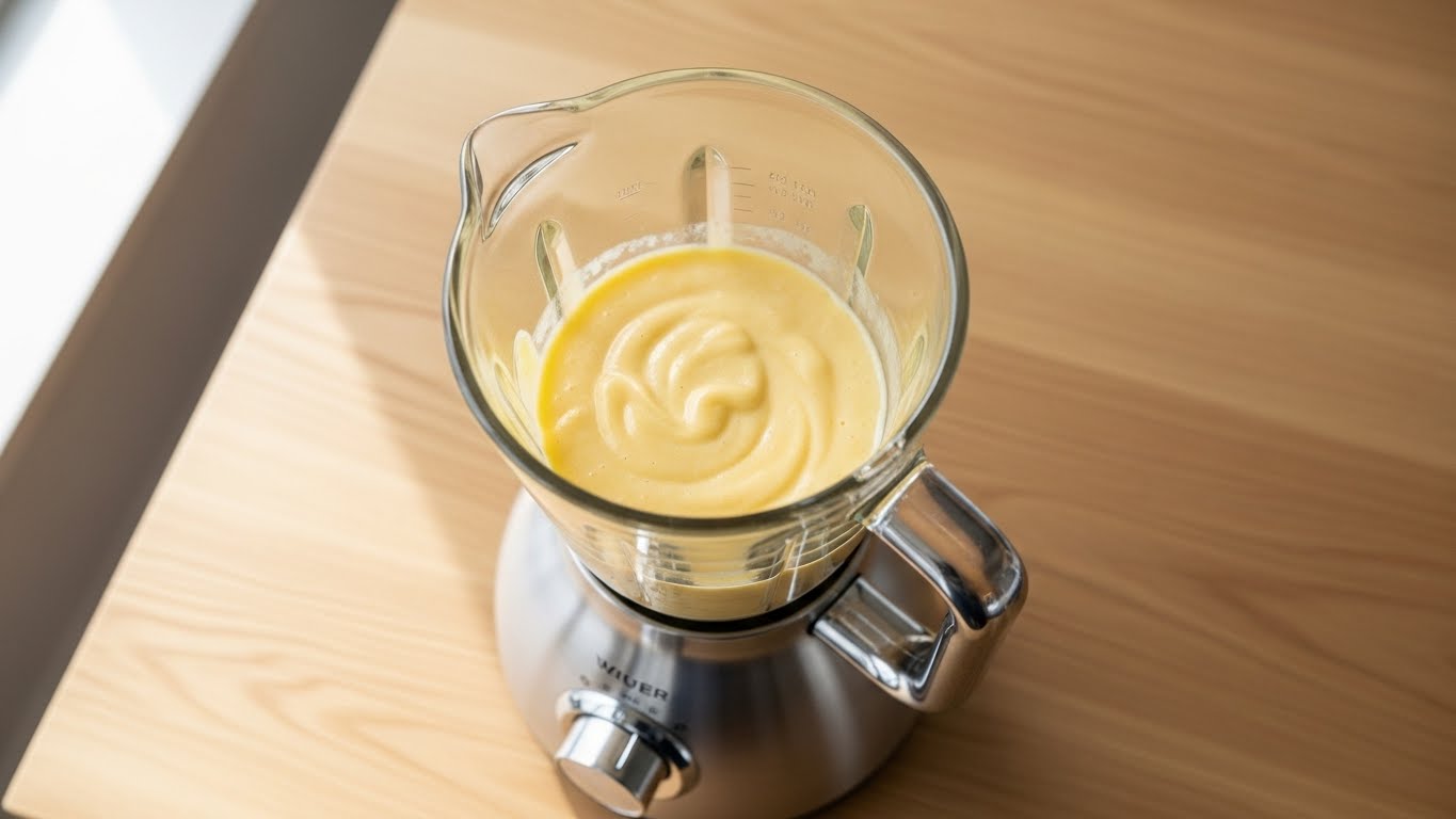 Smothie de manga batido no liquidificador