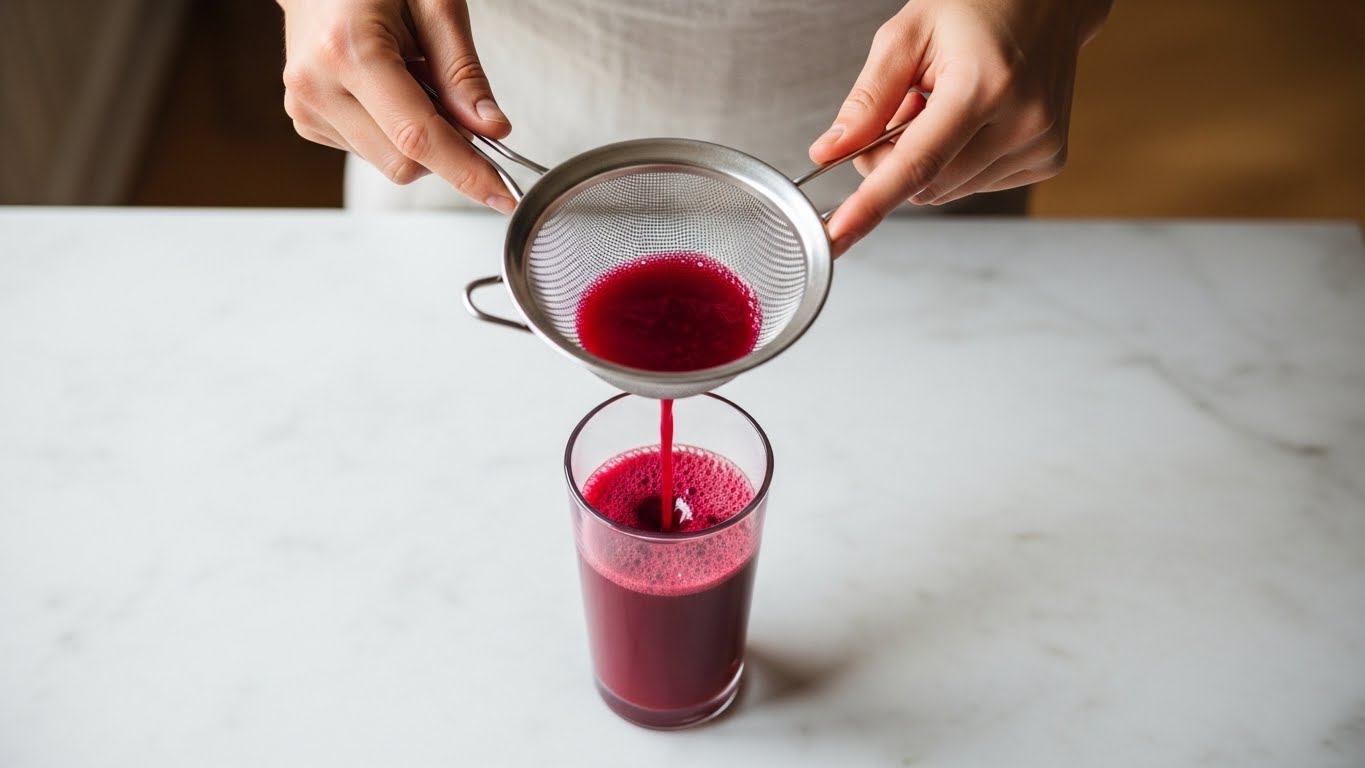Coando suco de beterraba Coando suco de beterraba