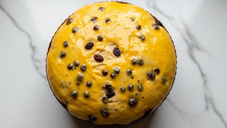 Gema de ovo no topo do panetone fit