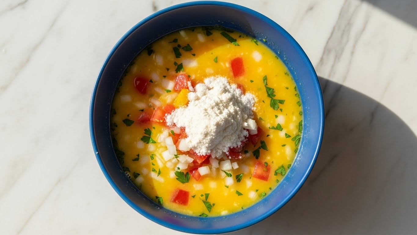 Ingredientes do omelete com whey protein