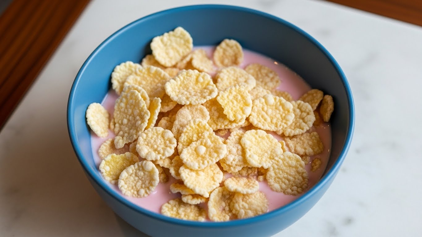 Iorgute com sucrilhos misturados