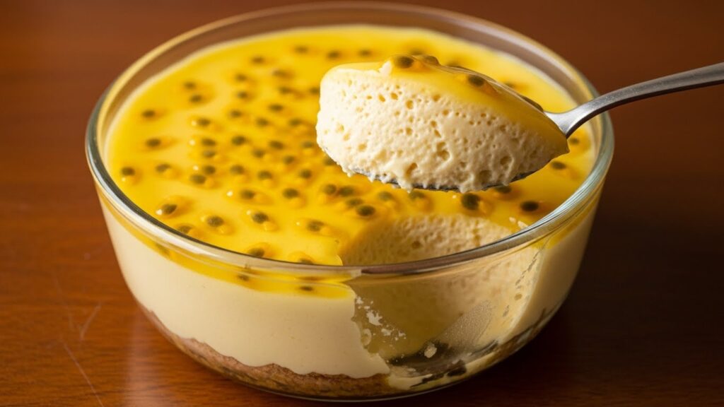 Mousse de maracujá fit semelhante ao mousse de maracujá proteico