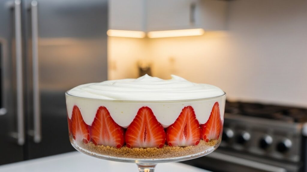 Pavê fit de morango: menos calórico