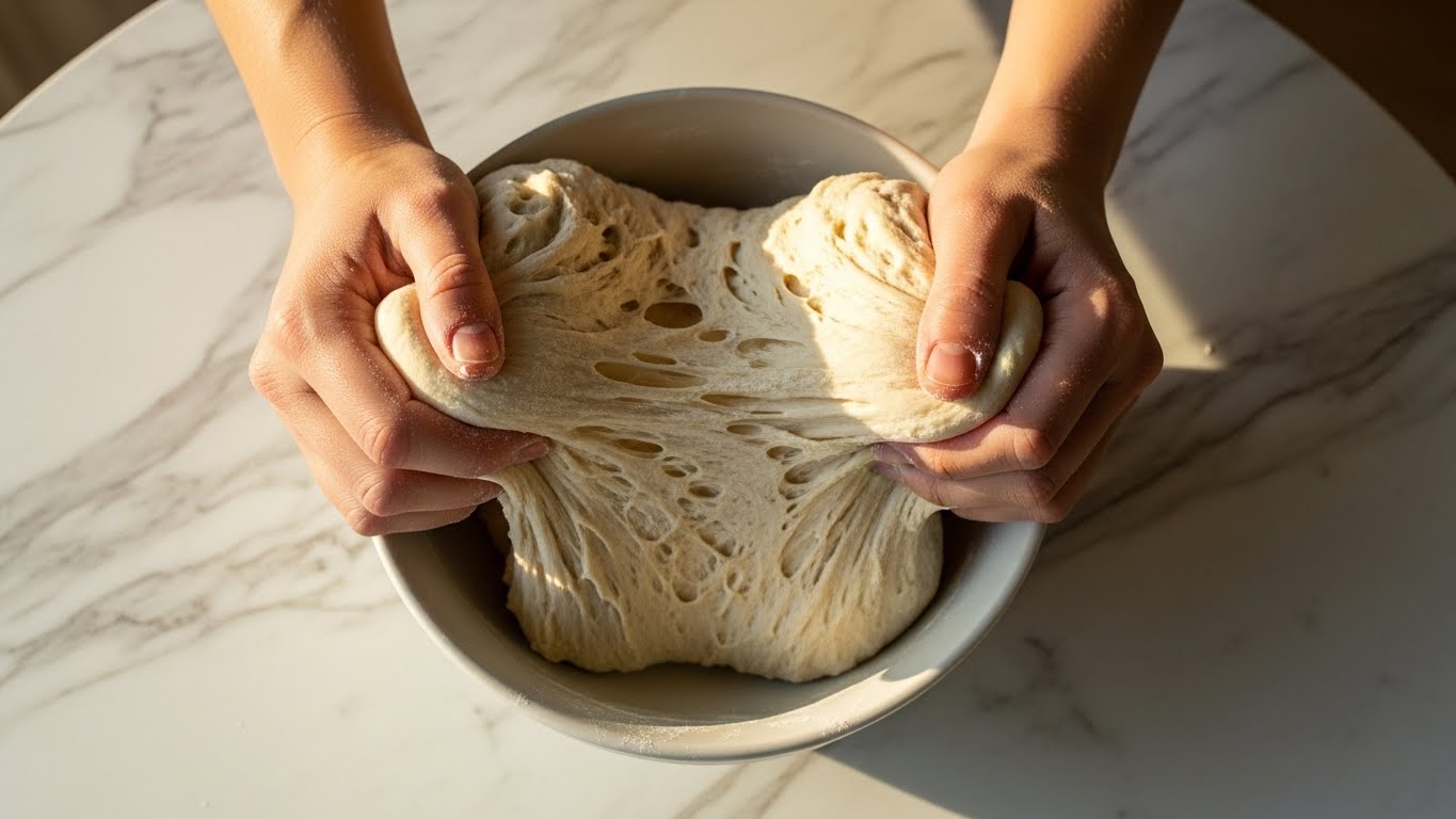 Ponto correto da massa de panetone fit