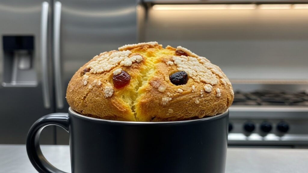 Receita de panetone proteico de caneca