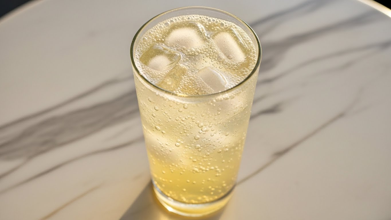 Soda italiana de limão sendo preparado Soda italiana de limão sendo preparado