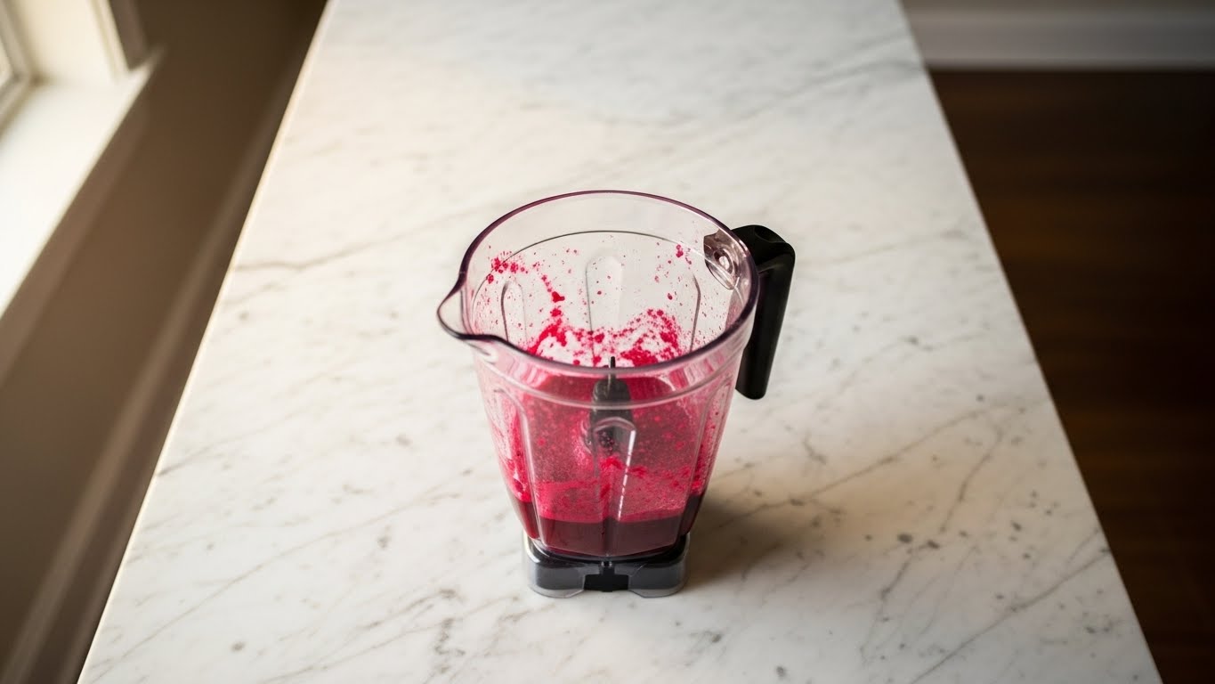 Suco de beterraba batido no liquidificador Suco de beterraba batido no liquidificador