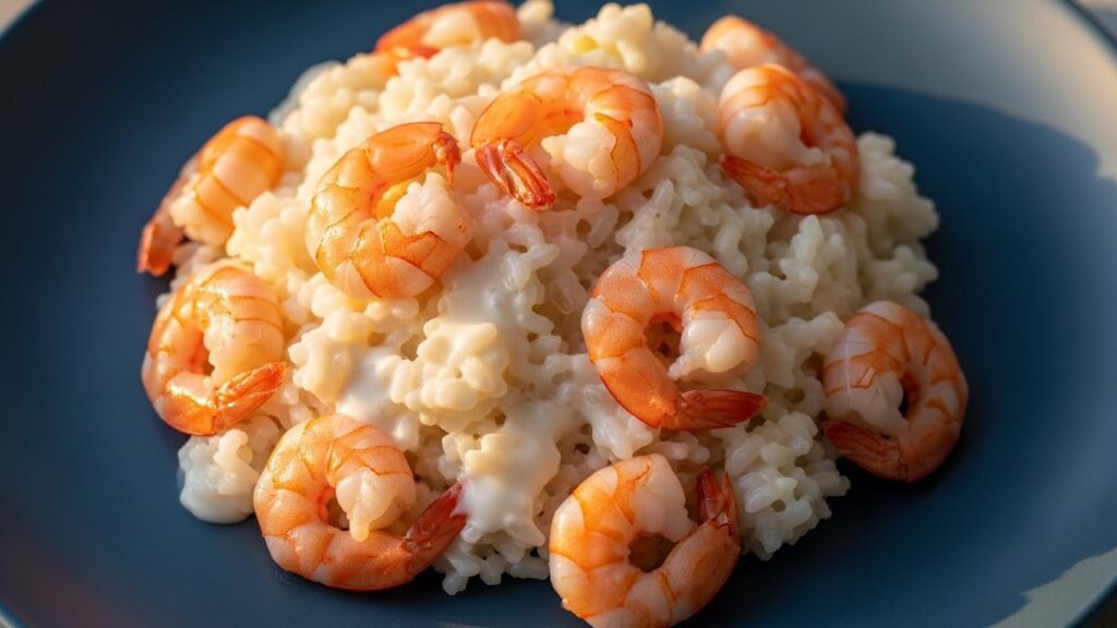 Arroz cremoso com camarão