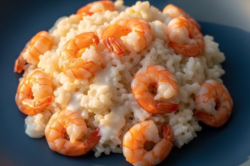 Arroz cremoso com camarão