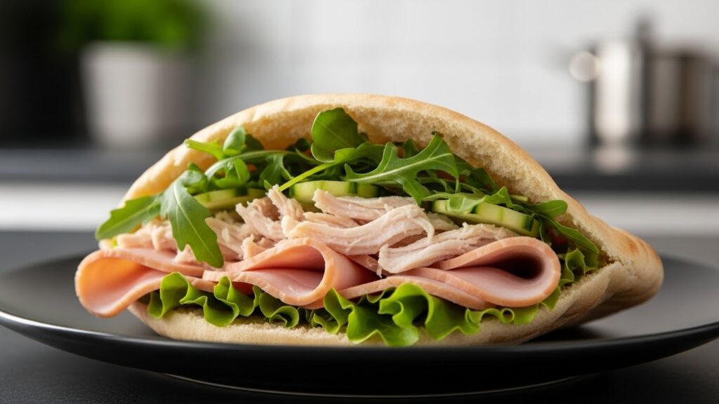 Lanche com pão sírio