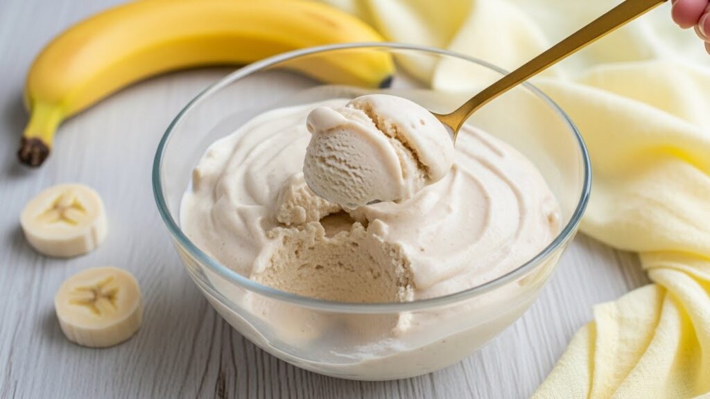 Sorvete de banana com whey