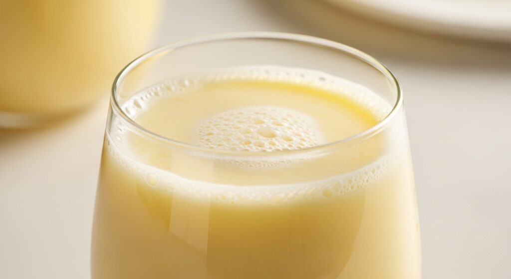 Suco de abacaxi com leite