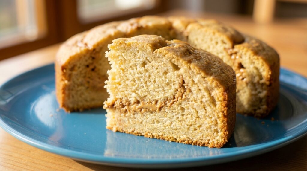 Bolo de banana com pasta de amendoim