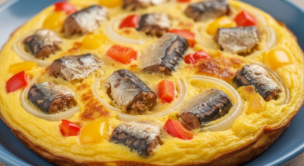 Omelete de sardinha low carb: 133% de vitamina B12