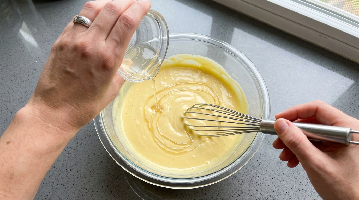 Adição de gelatatina hidratada ao mousse de maracujá