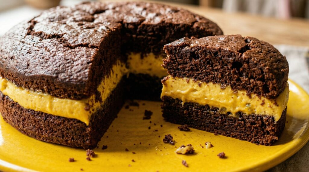 Bolo de Chocolate com Mousse de Maracujá