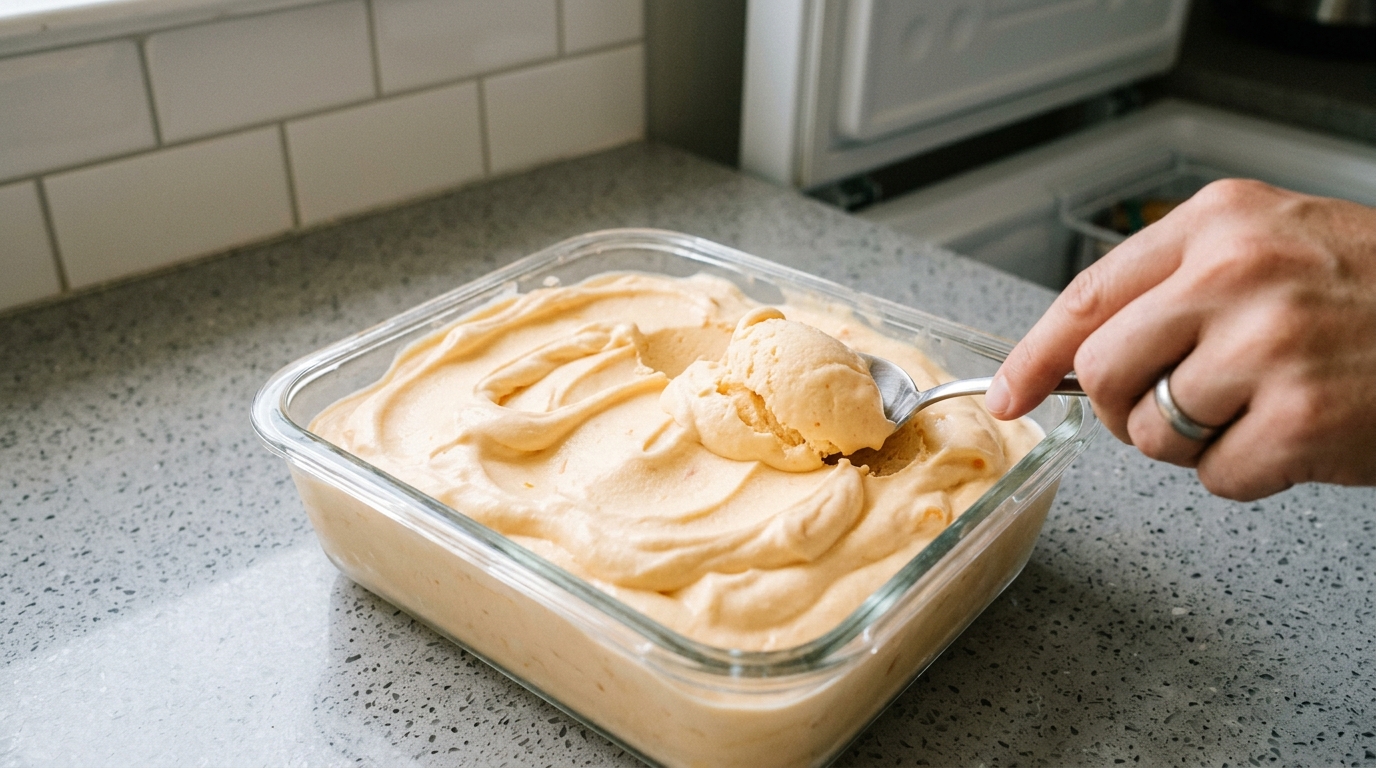 Consistência do sorvete após a batedeira