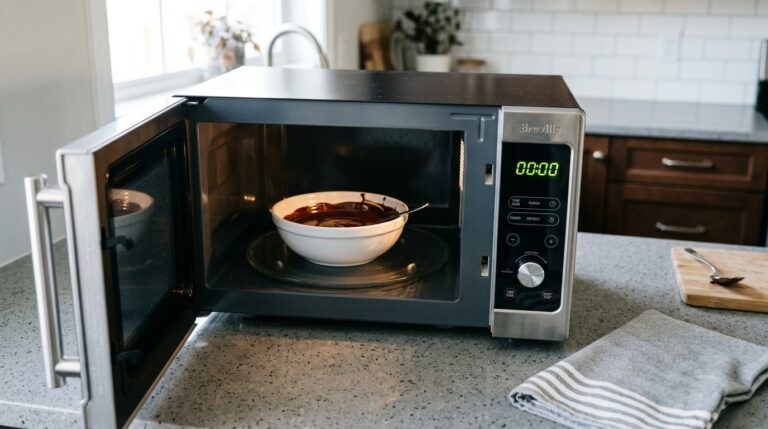 Derrentendo chocolate no microondas