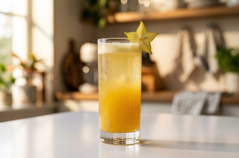 Drink de carambola: sem álcool e sem açúcar