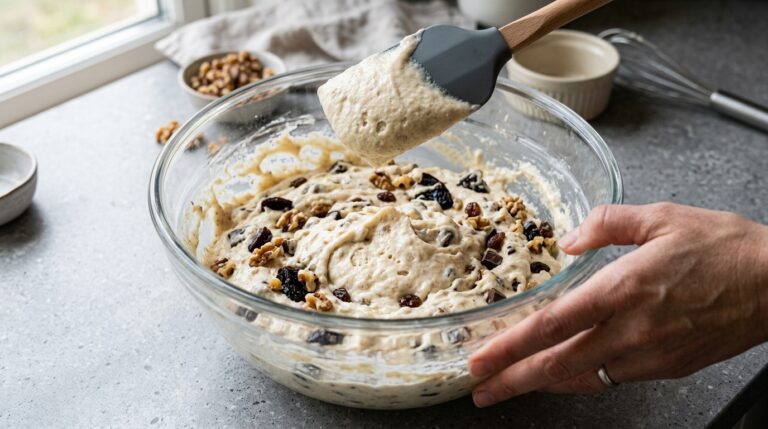 Incorporando ingredientes do Bolo de Páscoa