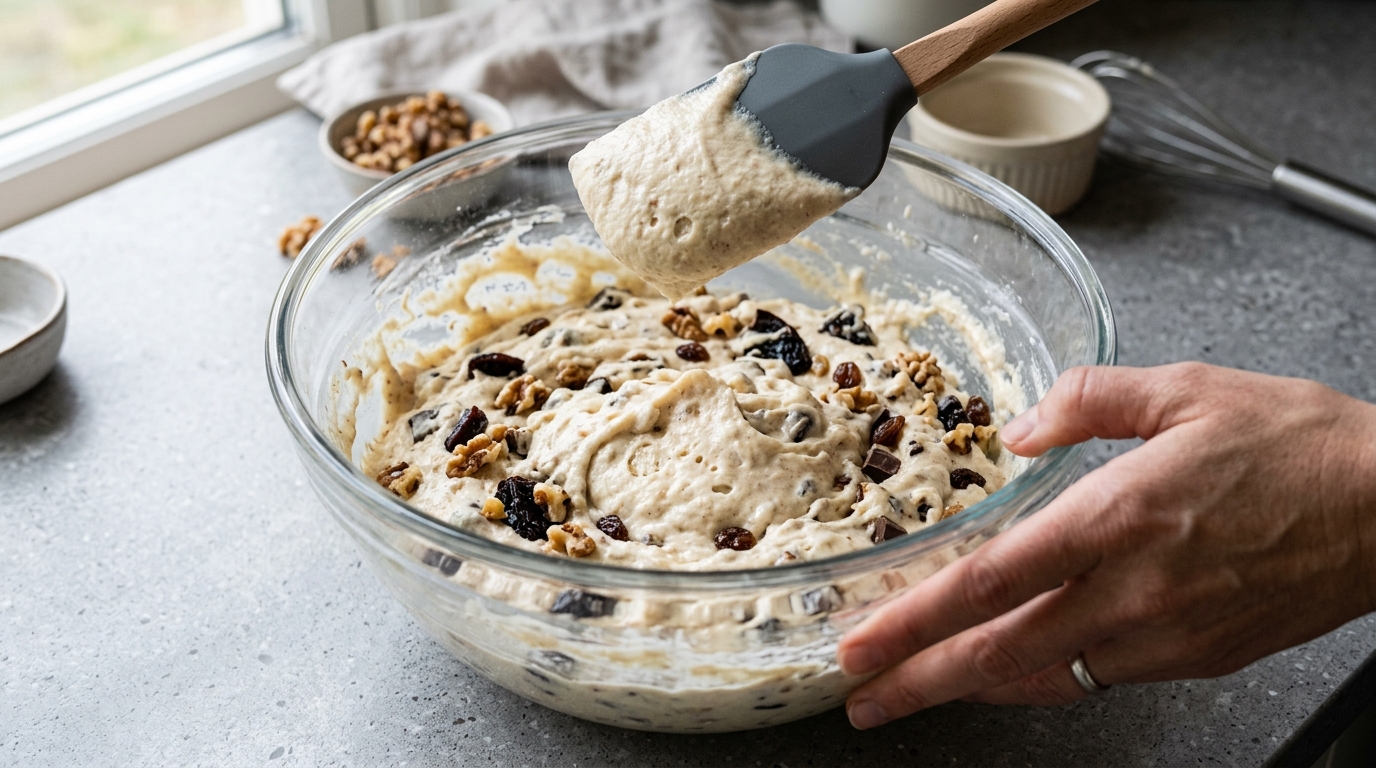 Incorporando ingredientes do Bolo de Páscoa Incorporando ingredientes do Bolo de Páscoa