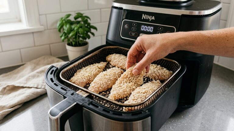 Levando os filés de frango para assar