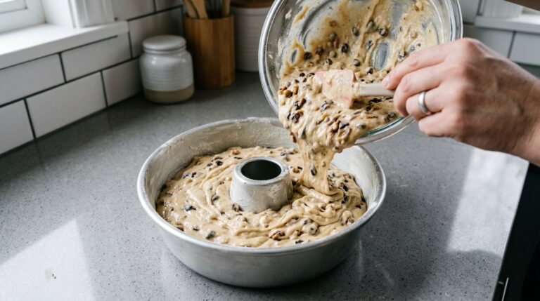 Massa do bolo de pascoa para a forma untada