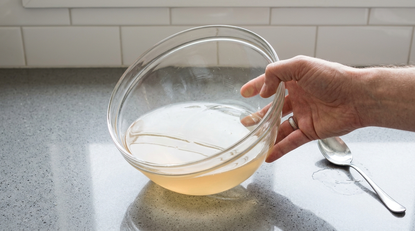 Preparo da gelatina para o sorvete
