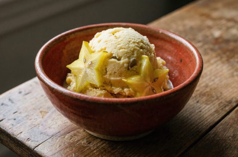 Sorvete Fit de Carambola com Iogurte