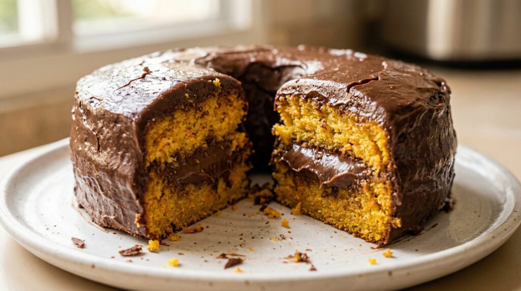 Bolo de cenoura recheado com brigadeiro