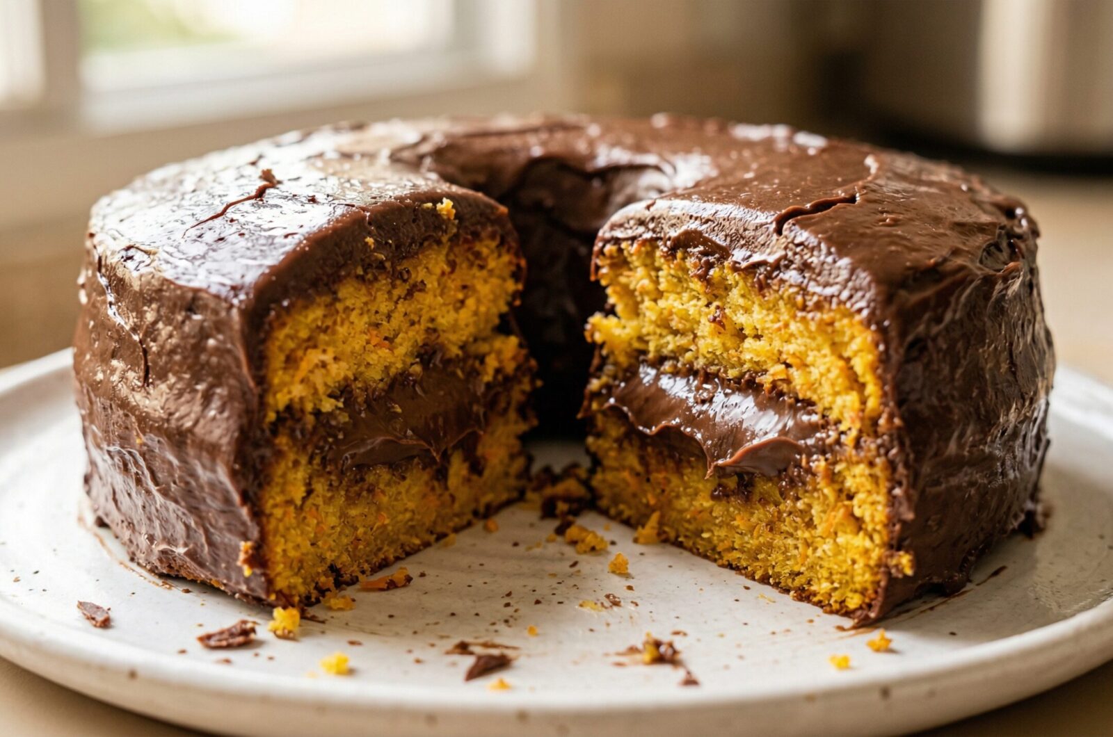 Bolo de cenoura recheado com brigadeiro