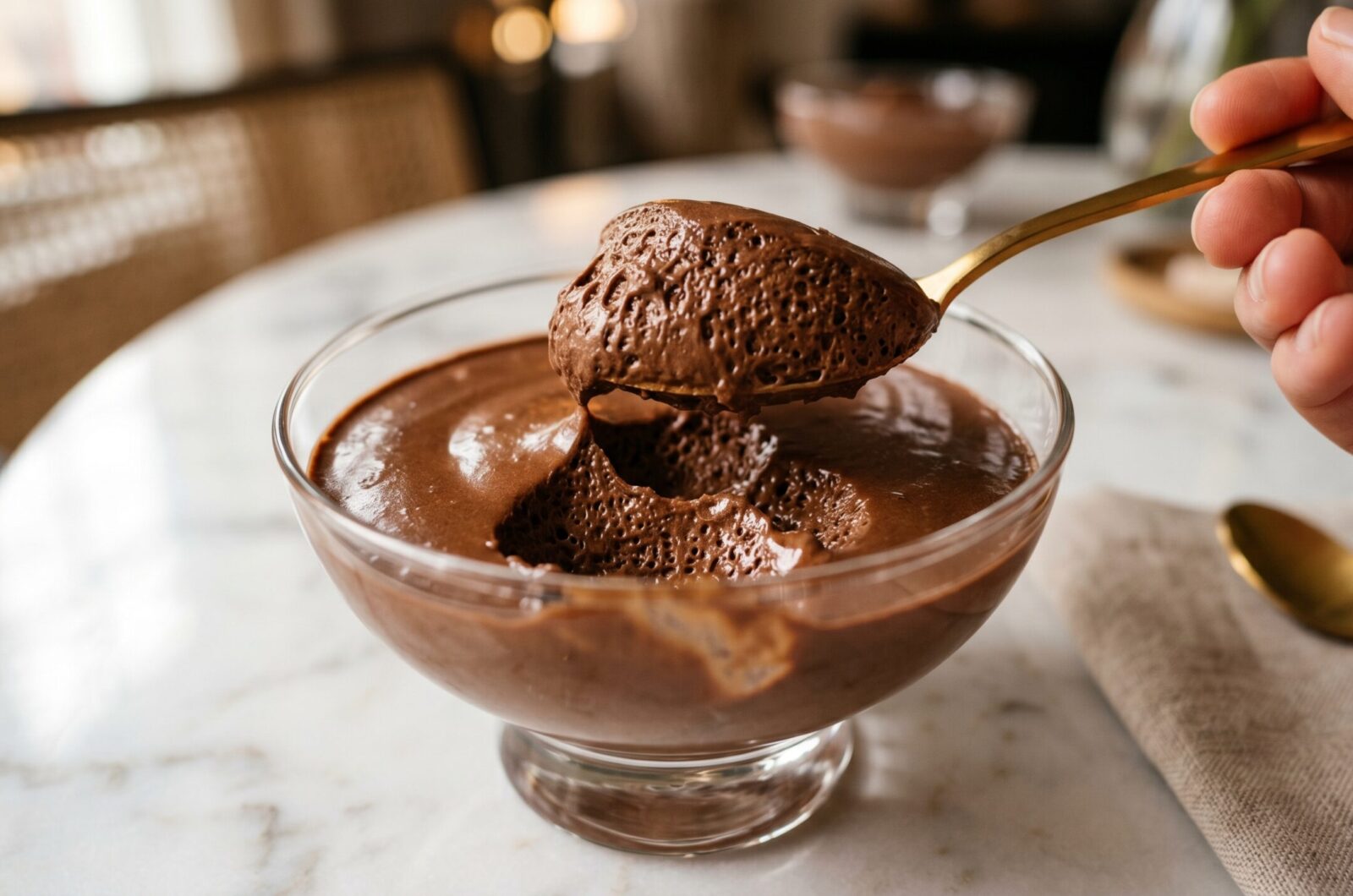 Mousse au chocolat (mousse de chocolate)