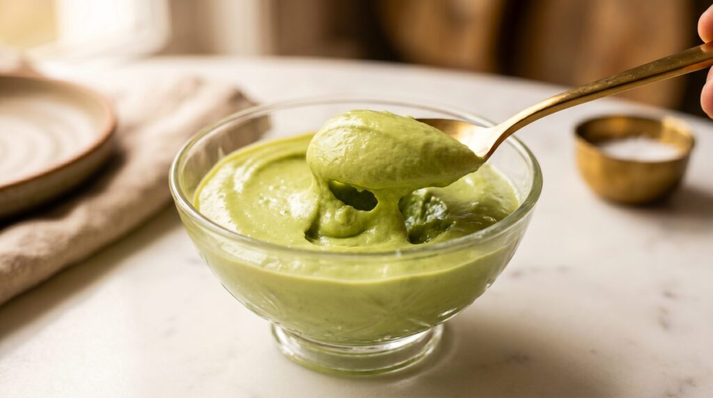 Mousse de abacate com leite em pó