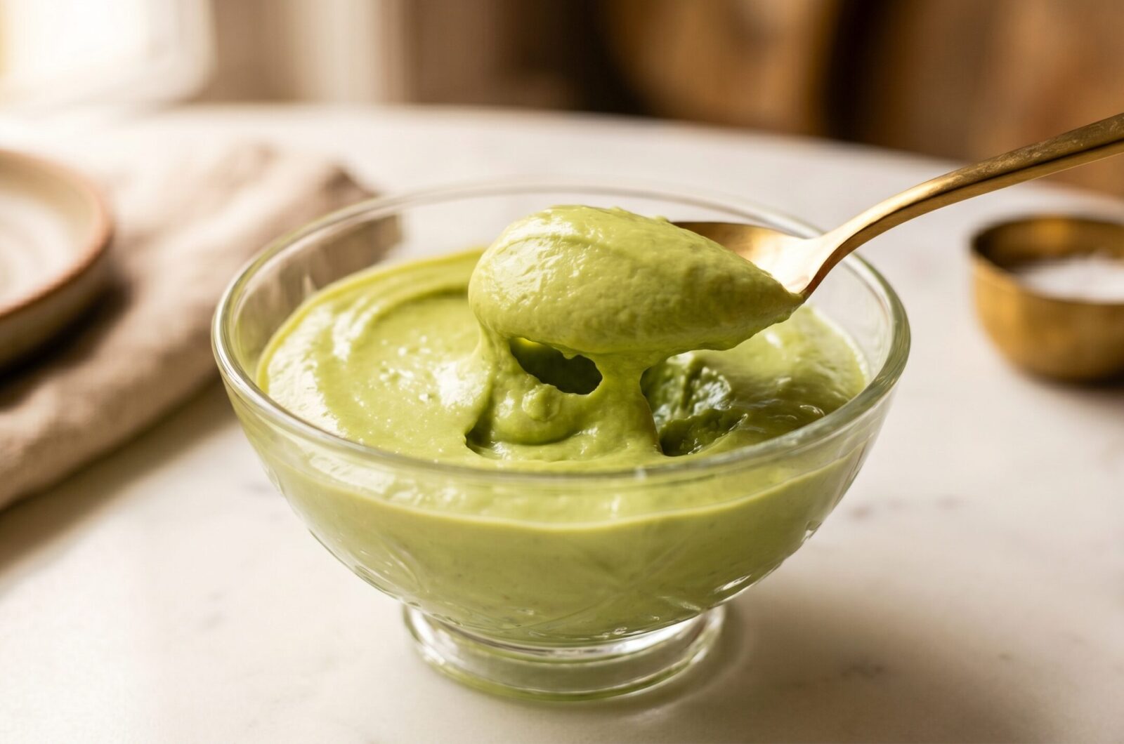 Mousse de abacate com leite em pó